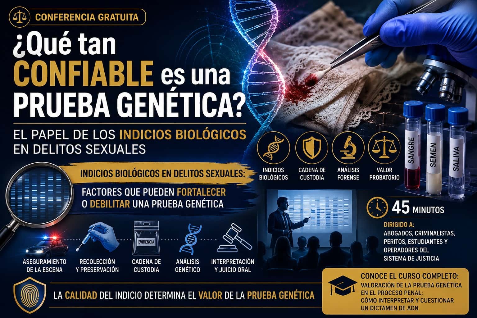 ¿Qué tan confiable es una prueba genética? El papel de los indicios biológicos en delitos sexuales